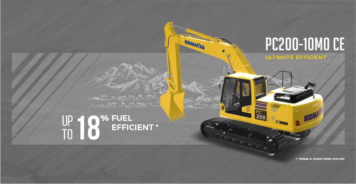Fuel Efficient: Komatsu PC200-10M0 CE, The Leading Choice as The Most Efficient Excavator In Its Class