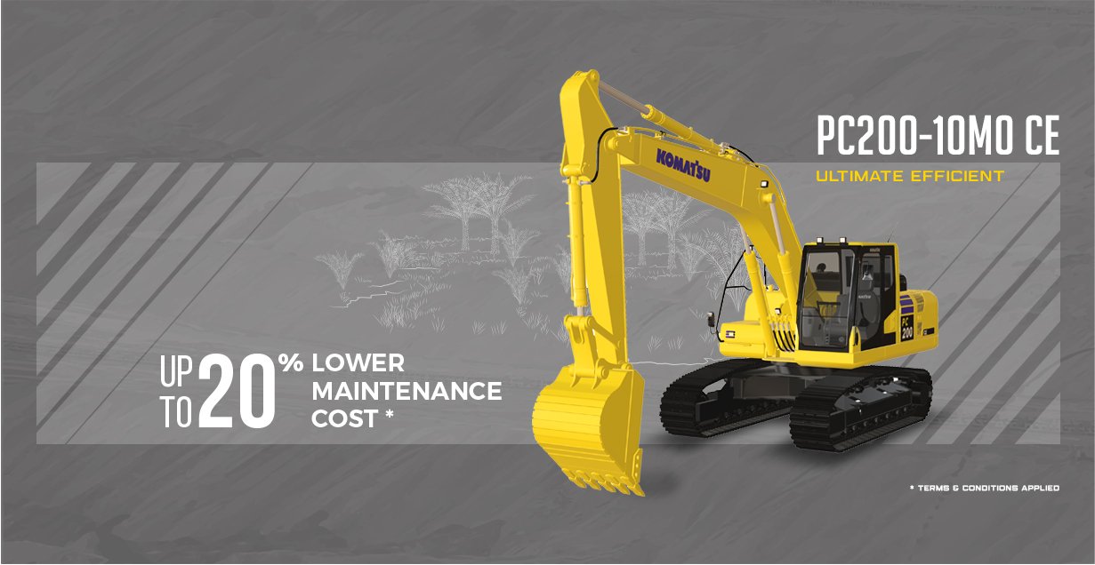 Komatsu PC200-10MO CE: The Ease of Maintenance with Lower Cost